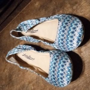 Lucky Brand Emmie Ballet Flats Aqua Blue Green 8.5 M